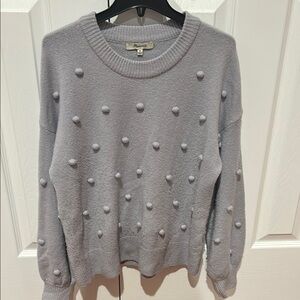 Madewell Gray Pom-Pom Sweater
